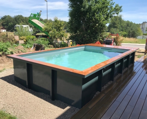 piscine auto-portante bassin acier